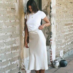 MERRITT CHARLES PINK Kendall Slip Skirt